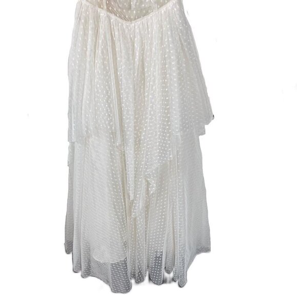 LoveShackFancy Faraway Fancy Noni White Swiss Dot Sheer Maxi Dress Size 4 NWT - Picture 7 of 13